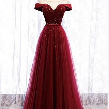 Full Length Evening Dress,red Prom Dress, Elegant..