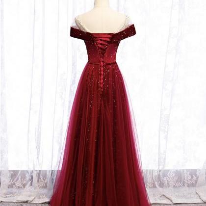 Full Length Evening Dress,red Prom Dress, Elegant..