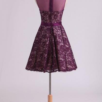 Purple Formal Dress Homecoming Dresses Scoop A..
