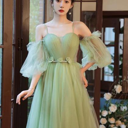 Green Tulle Simple Sweetheart Party Dresses,formal..