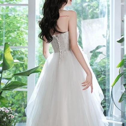 White Layers Princess Tulle Lace Wedding Party..