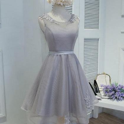 Round Neck Lace Short Prom Dress Formal Dress..