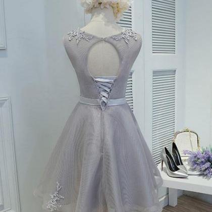 Round Neck Lace Short Prom Dress Formal Dress..