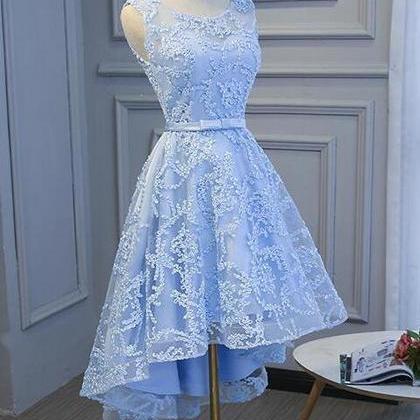 Light Blue High Low Homecoming Dresses Party Dress..