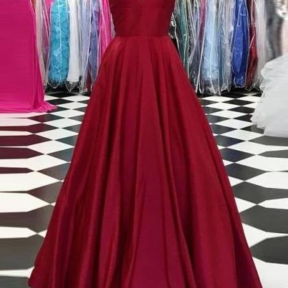 Satin Sleeveless Prom Dresses Formal Dress Custom..