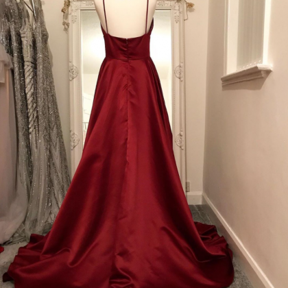 Spaghetti Straps Prom Dress A-line Prom Dress,long..