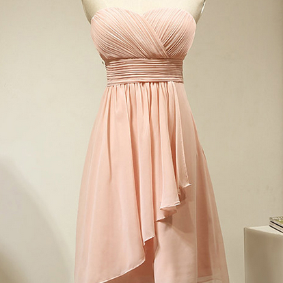 Light Pink Short Dress Sweetheart Bridesmaid..