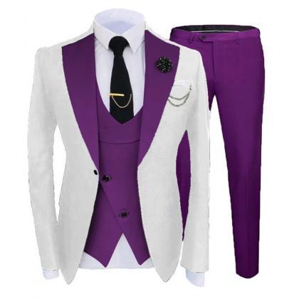 Slim Fit Formal Men Suits For Wedding With Wide..