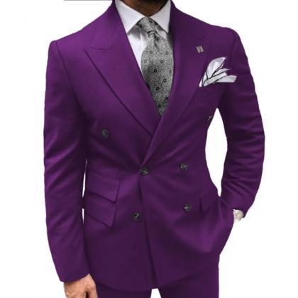 Peak Lapel Formal Men Suits For Wedding Groom..