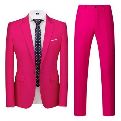Men's Business Casual Solid Color..