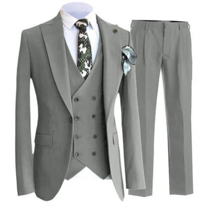Blazer Pants Vest Men Suits Wedding Dress Floral 3..