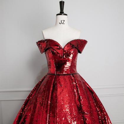 Red Full Length Prom Dress Evening Dress Formal..