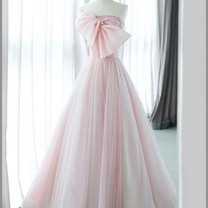 Pink Organza Long Prom Dress Formal Dress Sa1912