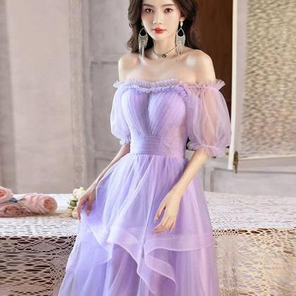 Purple Tulle Short Prom Dress,formal Dress Purple..