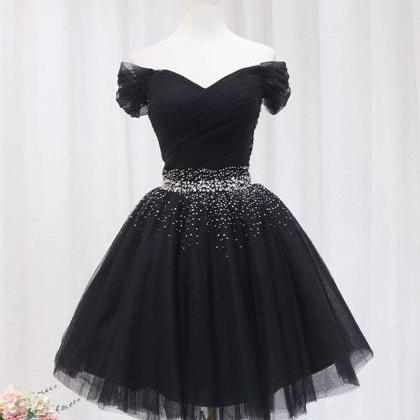 Black V Neck Short Prom Dress,formal Dress..