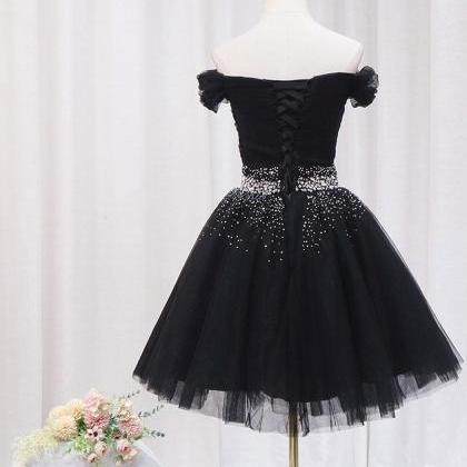 Black V Neck Short Prom Dress,formal Dress..