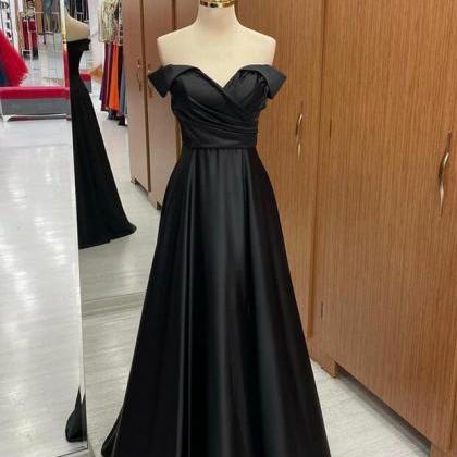 Black Full Length Prom Evening Dress Formal Dress..