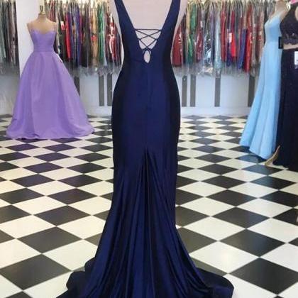 Blue Full Length Prom Evening Dress Formal Dress..