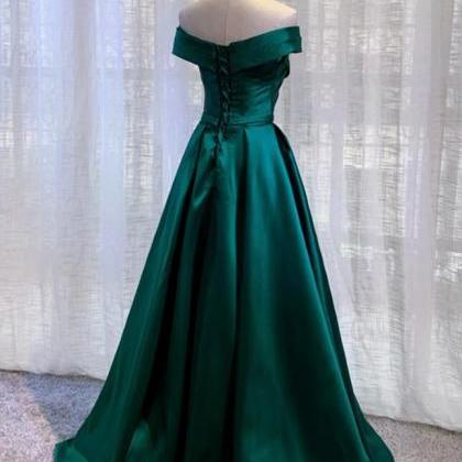 Green Full Length Prom Dress Evening Dress Sa2107