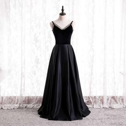 Black Prom Dress Full Length Evening Dress Formal..