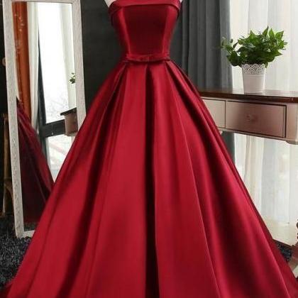 Red Strapless Prom Dress Full Length Evening Dress..