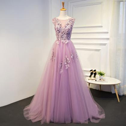 Pink Full Length Prom Dress Evening Dress Formal..
