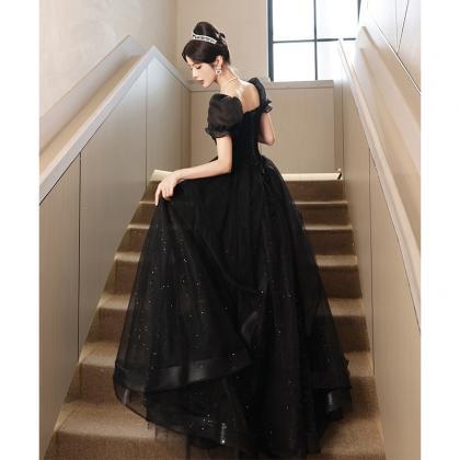 Black Short Sleeve Formal Dress Prom Dress Evening..