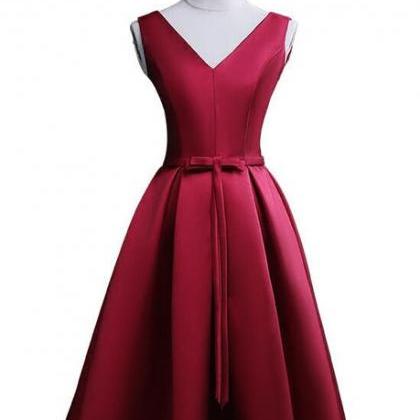 Red Satin Short Homecoming Dress Formal Lovely..