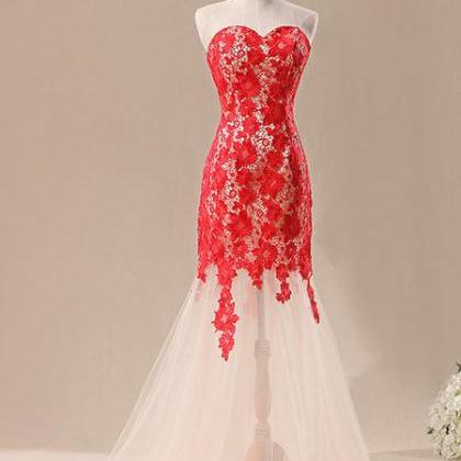 Mermaid Lace Srapless Length Prom Dresses Evening..