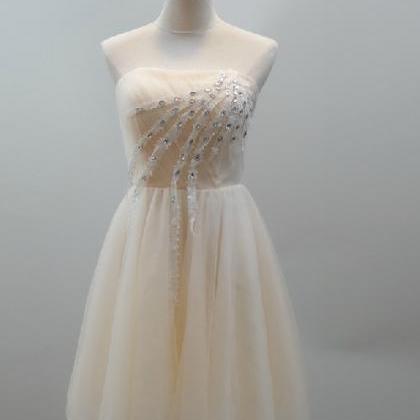 Butterfly Tulle Knee Length Black Champagne dress