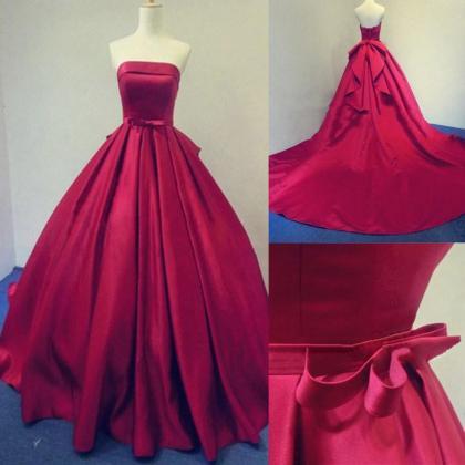 Long Burgundy Prom Dresses Ball Gowns Evening..