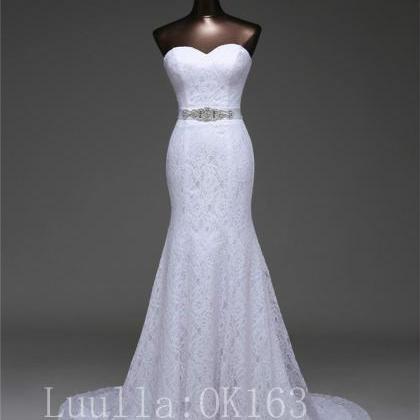 Women Fashion White/ivory Mermaid Wedding Dress..