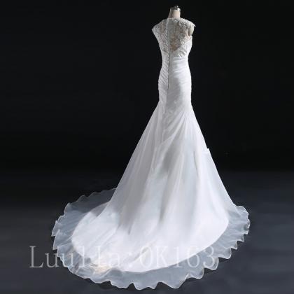 Women Fashion White/ivory Mermaid Wedding Dress..