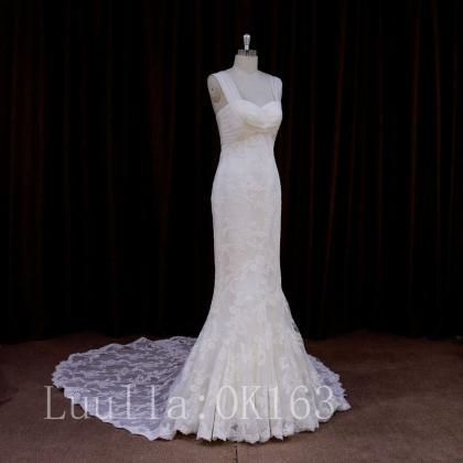 Sleeveless Lace Mermaid Wedding Dress Featuring..