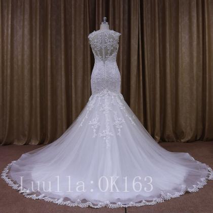 Women Fashion White/ivory Lace Wedding Dress Full..