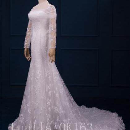Women Fashion White/ivory Lace Wedding Dress..