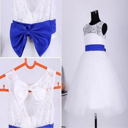 Real Flower Girl Dresses With Sashes Bow Communion..