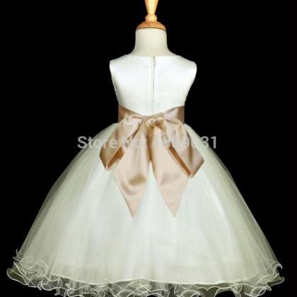 Real Flower Girl Dresses With Sashes Party Pageant..