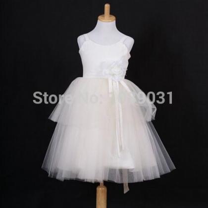 Real Flower Girl Dresses With Flower Party Pageant..