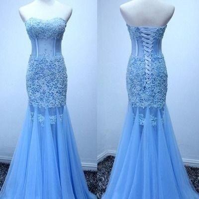 Mermaid Prom Dresses,lace Up Back Prom Dress,long..