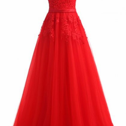 Red Evening Dress 2017 Formal Dresses Tulle..