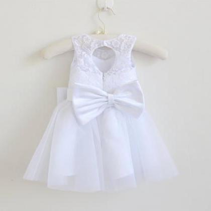 White Flower Girl Dress Baby Girls Dress Lace..