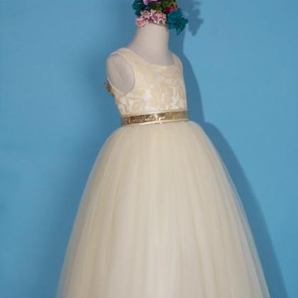 Flower Girl Dress/ivory Lace Tulle Flower Girl..