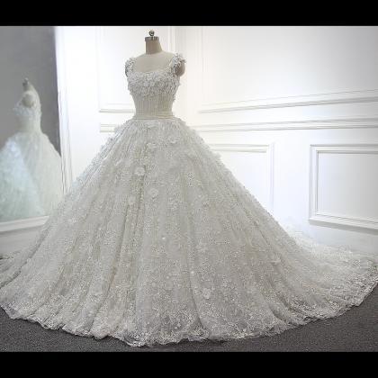 100% Real Photos Full Beading Luxury Ball Gown..
