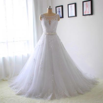 Real Pictures Lace Fashion Full Length Wedding..