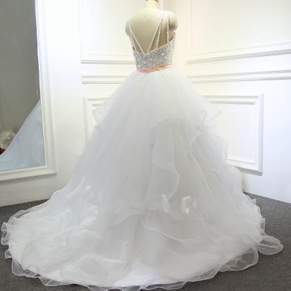 Design Organza Ruffles With Embroidery Beading..