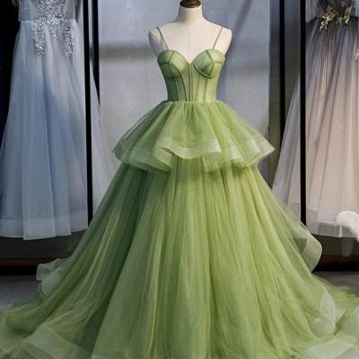 Fluorescent green Strapless Full Length Wedding Dress Prom Dress Evening Dress Formal Occasion Party Dress