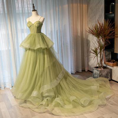 Light Green Sweetheart Layers Princess Formal Gown, Green Tulle Long Party Dress prom dress?