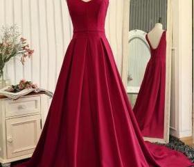 Red Prom Dresses, long Prom Dresses, Evening Dresses Y1052