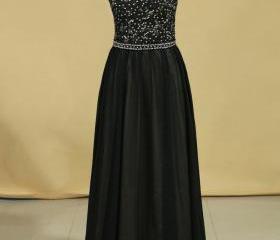 Spaghetti Straps Open Back Prom Dress Satin Formal Evening Gown Y184 main image 1